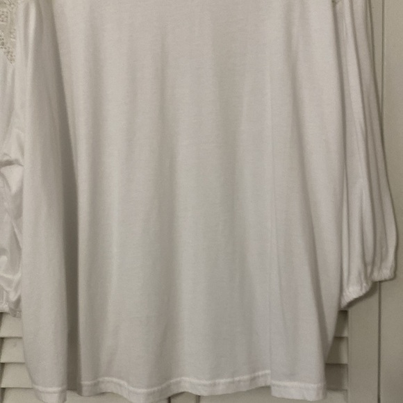 Chaps women’s white with crocet long sleeve tunic size 2X - Picture 7 of 8